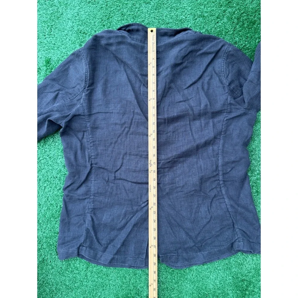 Grayers Clothiers Navy Blue Ramie Chore Jacket Mens XL Lightweight Blazer Pocket